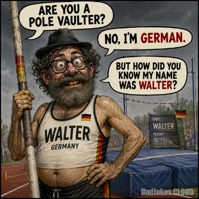 Are you a pole vaulter? No, I'm German. But how did you know my name was Walter?