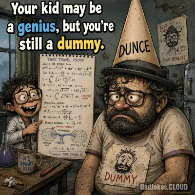 Your kid may be a genius, but you're still a dummy.