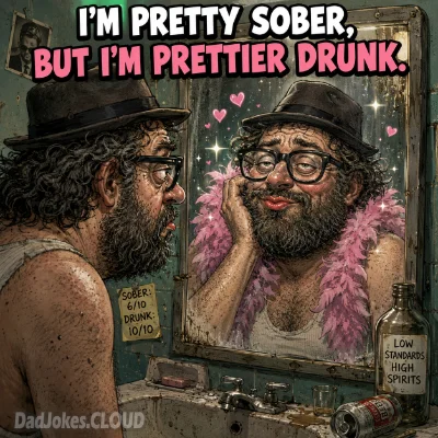 I'm pretty sober, but I'm prettier drunk.