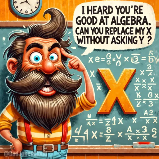 Math Class Flashbacks. I heard you're good at algebra. Can you replace my X without asking Y?