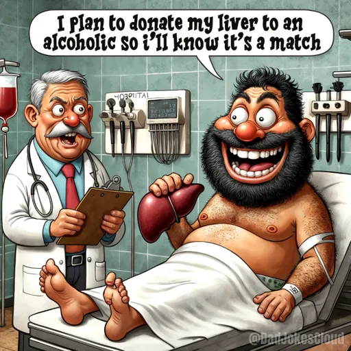 Generous Donor. I plan to donate my liver to an alcoholic so I’ll know it’s a match.