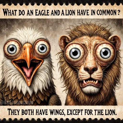 Apex Trivia Hour. What do an eagle and a lion have in common? They both have wings, except for the lion.