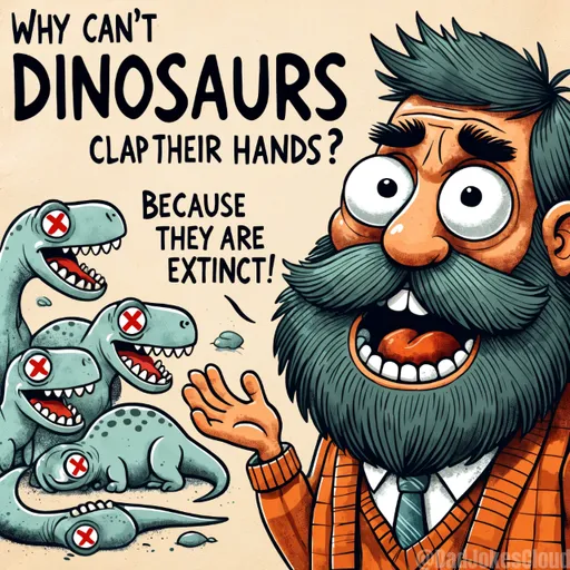 No Standing Ovation. Why can't dinosaurs clap their hands? Because they are extinct!