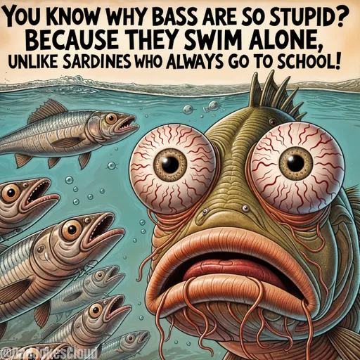 Class of Tin Cans. You know why bass are so stupid? Because they swim alone, unlike sardines who always go to school!