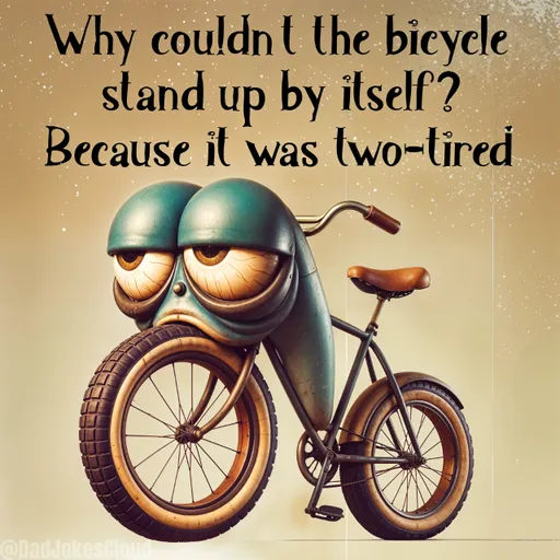 Kickstand Was Optional. Why couldn't the bicycle stand up by itself? Because it was two-tired.