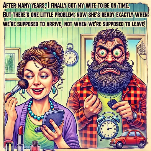 Margin of Error. After many years, I finally got my wife to be on time. But there's one little problem: now she's ready exactly when we're supposed to arrive, not when we're supposed to leave!