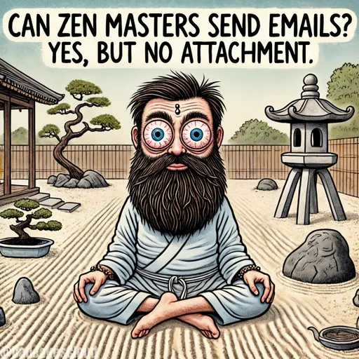 Inbox of the Enlightened. Can Zen masters send emails? Yes, but no attachment.