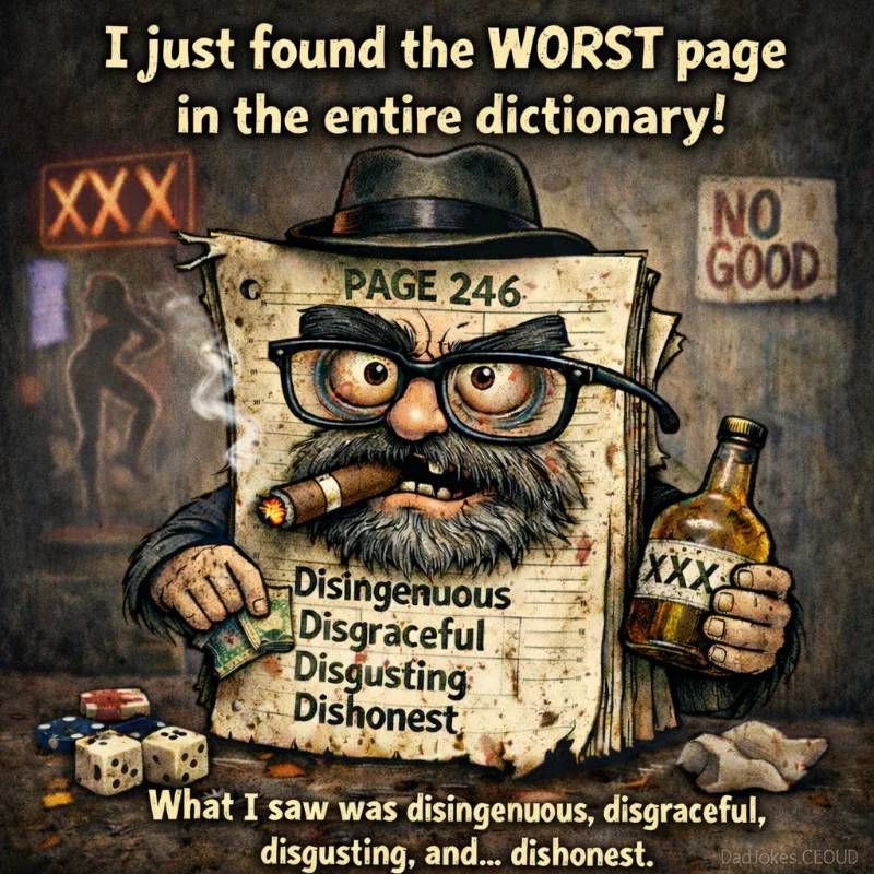 Page of Shame. I just found the worst page in the entire dictionary. What I saw was disingenuous, disgraceful, disgusting, and… dishonest.