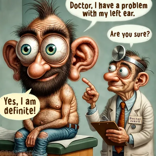 Second Opinion Denied. Doctor, I have a problem with my left ear. Are you sure? Yes, I am definite!