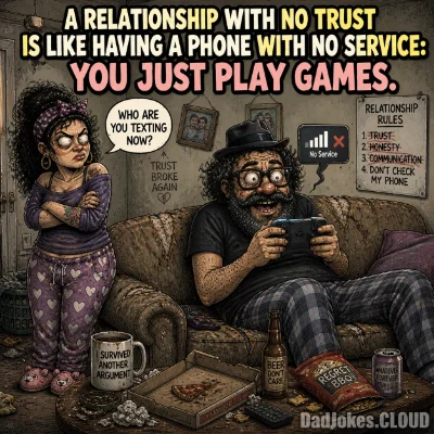 A relationship with no trust is like having a phone with no service: You just play games.
