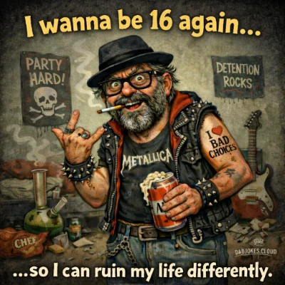 I wanna be 16 again so I can ruin my life differently.