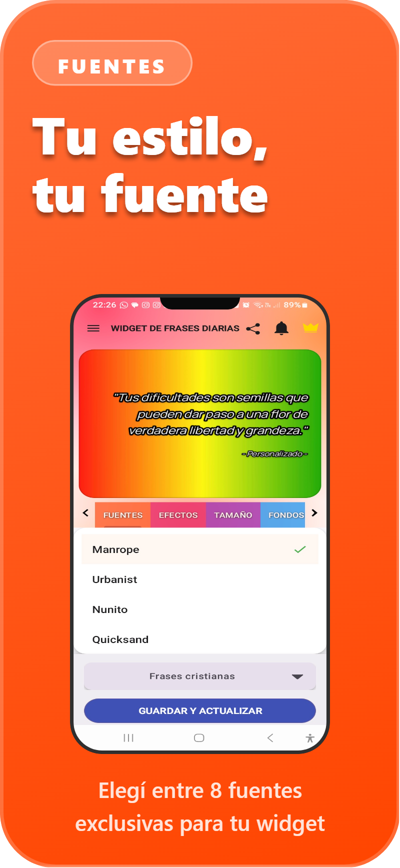 DailyBoost Widget pantalla de inicio Android captura 1