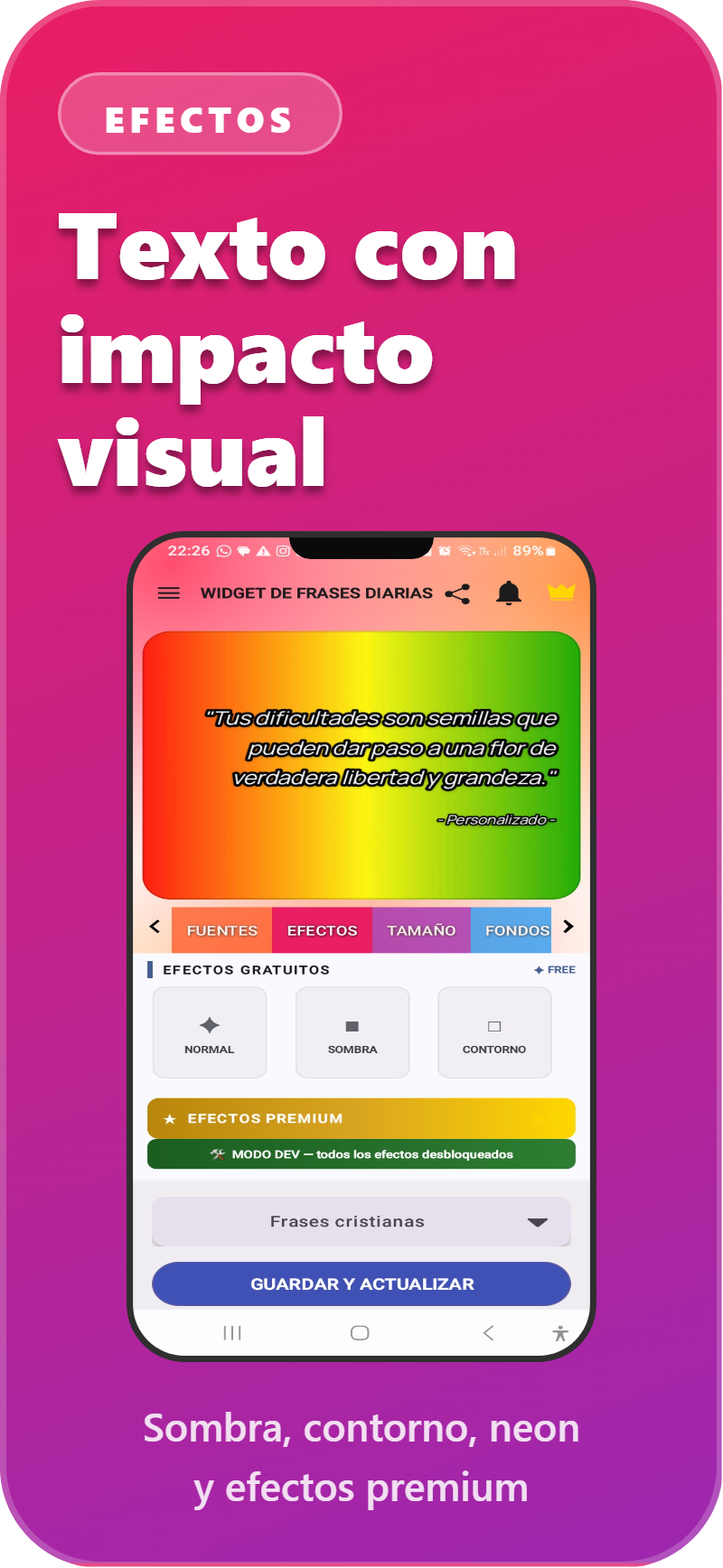DailyBoost Widget frase motivacional captura 2