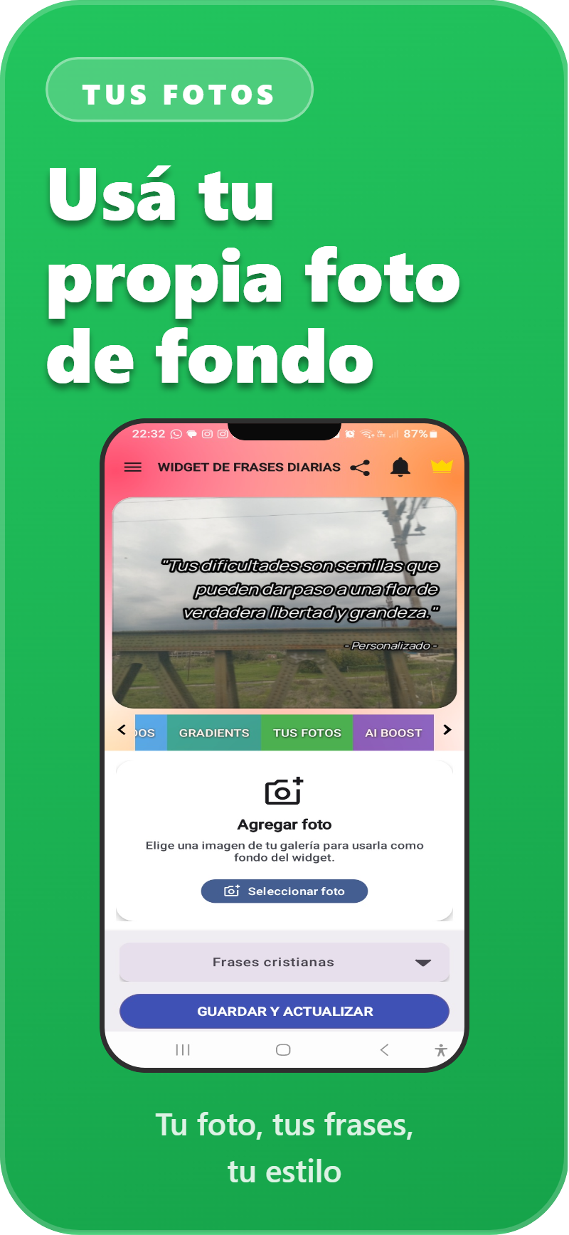 DailyBoost Widget tamaño 4x4 captura 5