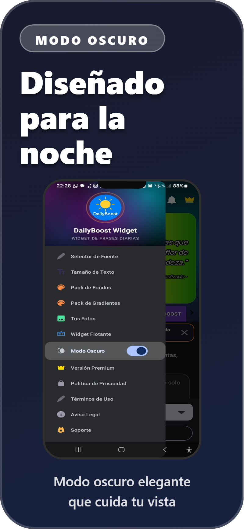 DailyBoost Widget frases en español captura 6