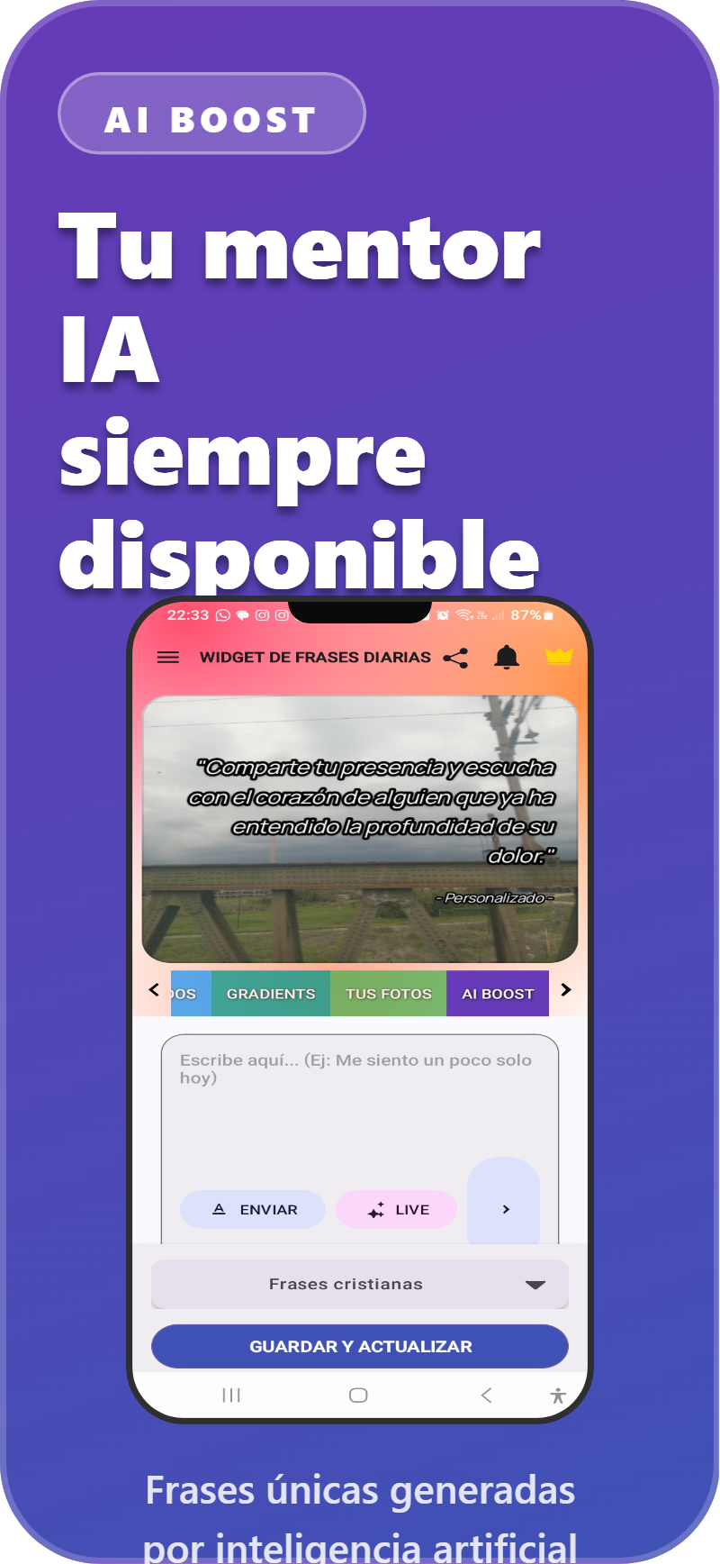 DailyBoost Widget pantalla de inicio captura 7
