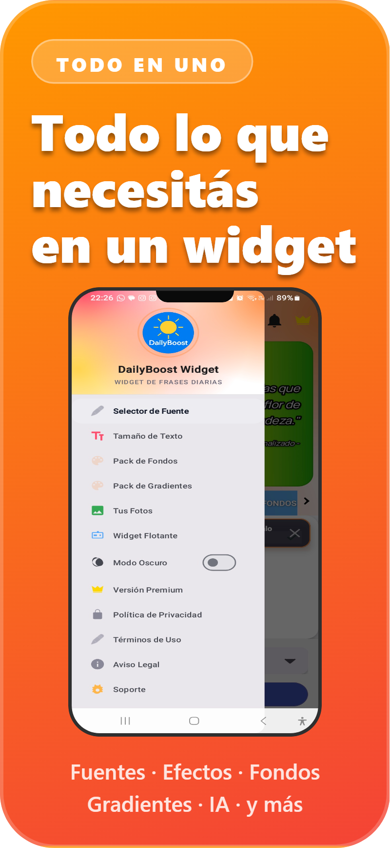 DailyBoost Widget modo claro captura 8
