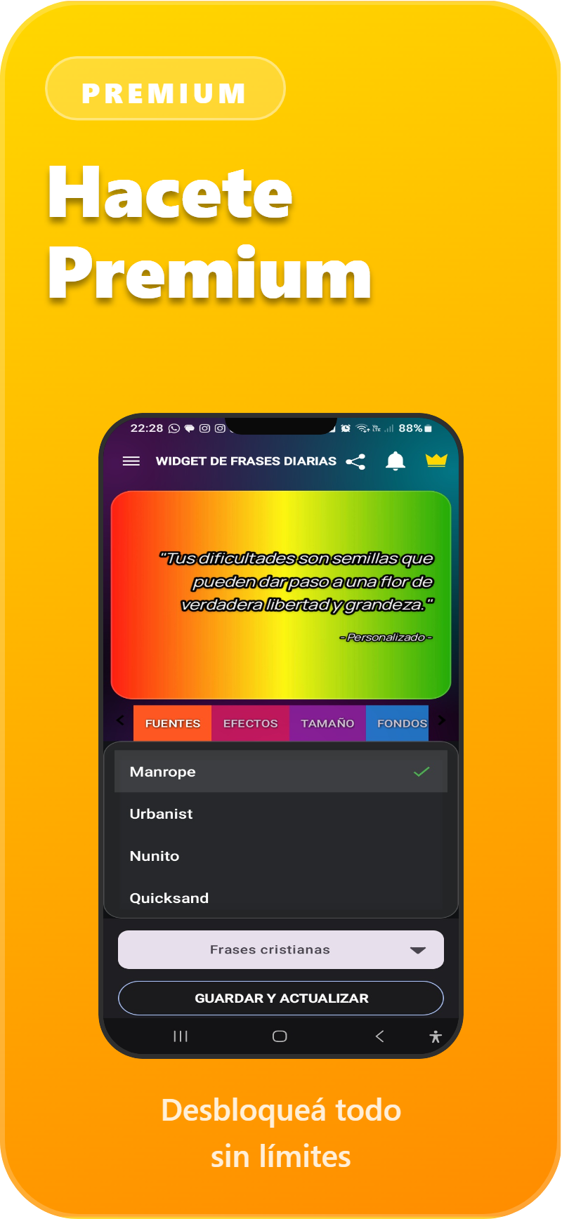DailyBoost Widget configuración captura 9