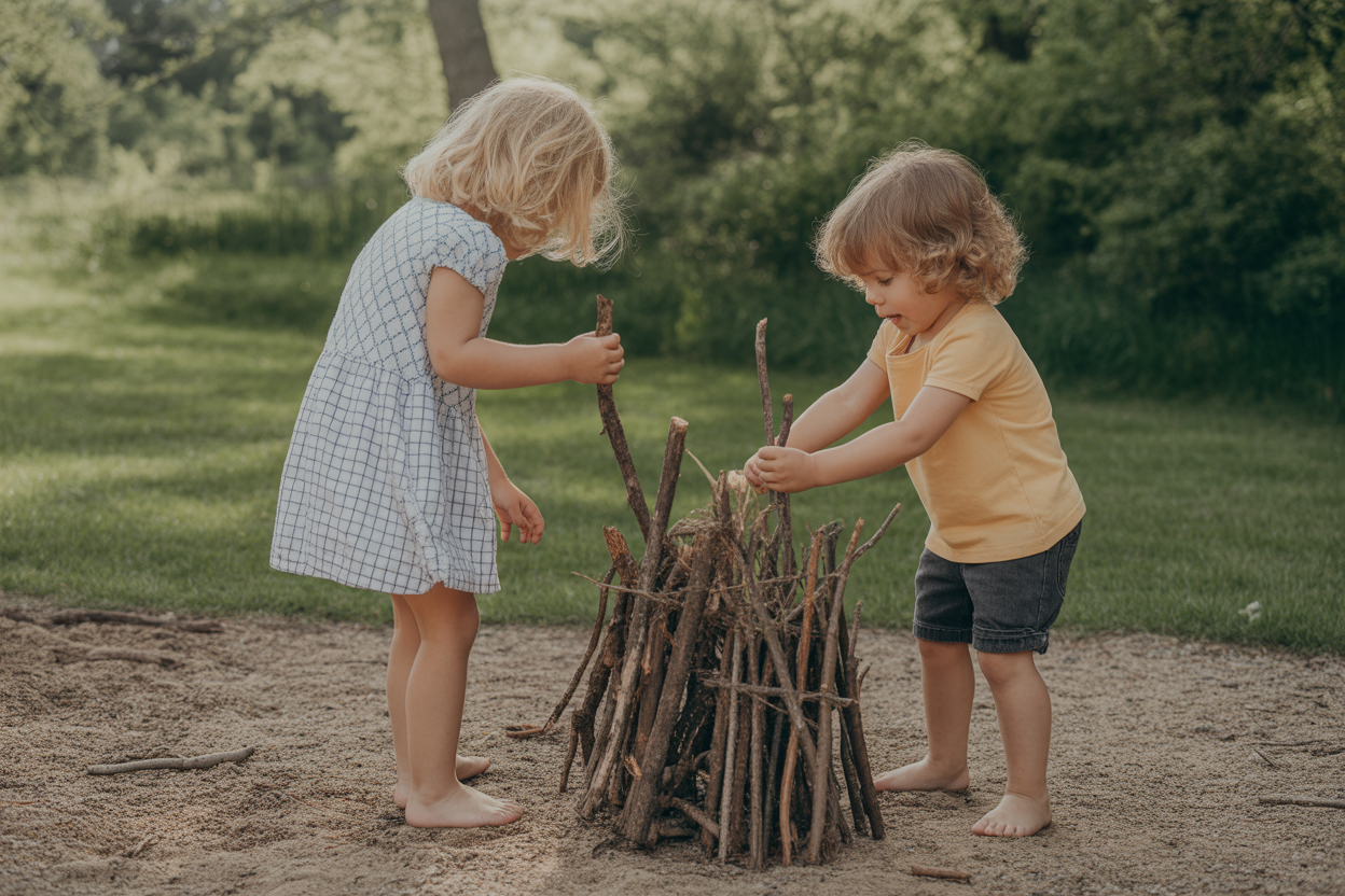 Dzieci bawiące się swobodnie na świeżym powietrzu