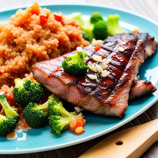 Arrachera con brócoli y aceitunas