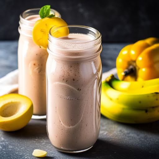 Licuado plátano con chocolate sin azúcar de 224 Kcal