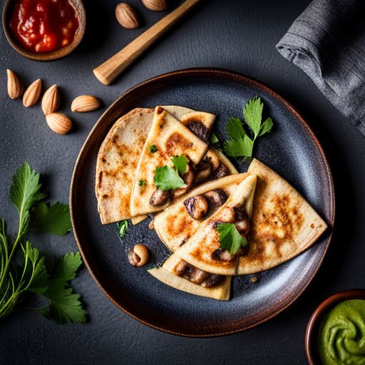 Quesadillas de champiñones y papaya de 267 Kcal