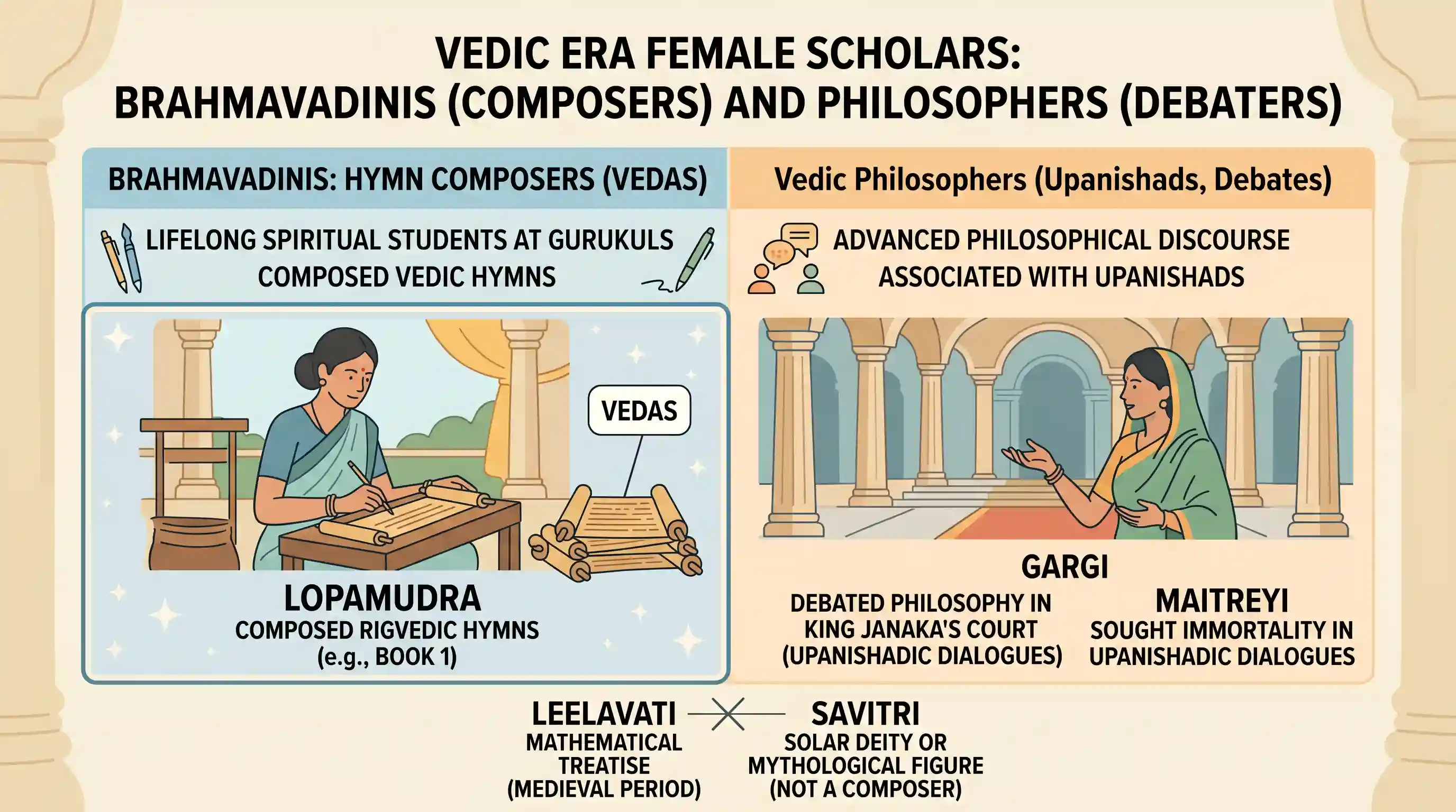 history: Who among the following was a Brahmavadini who composed some hymns of the Vedas?