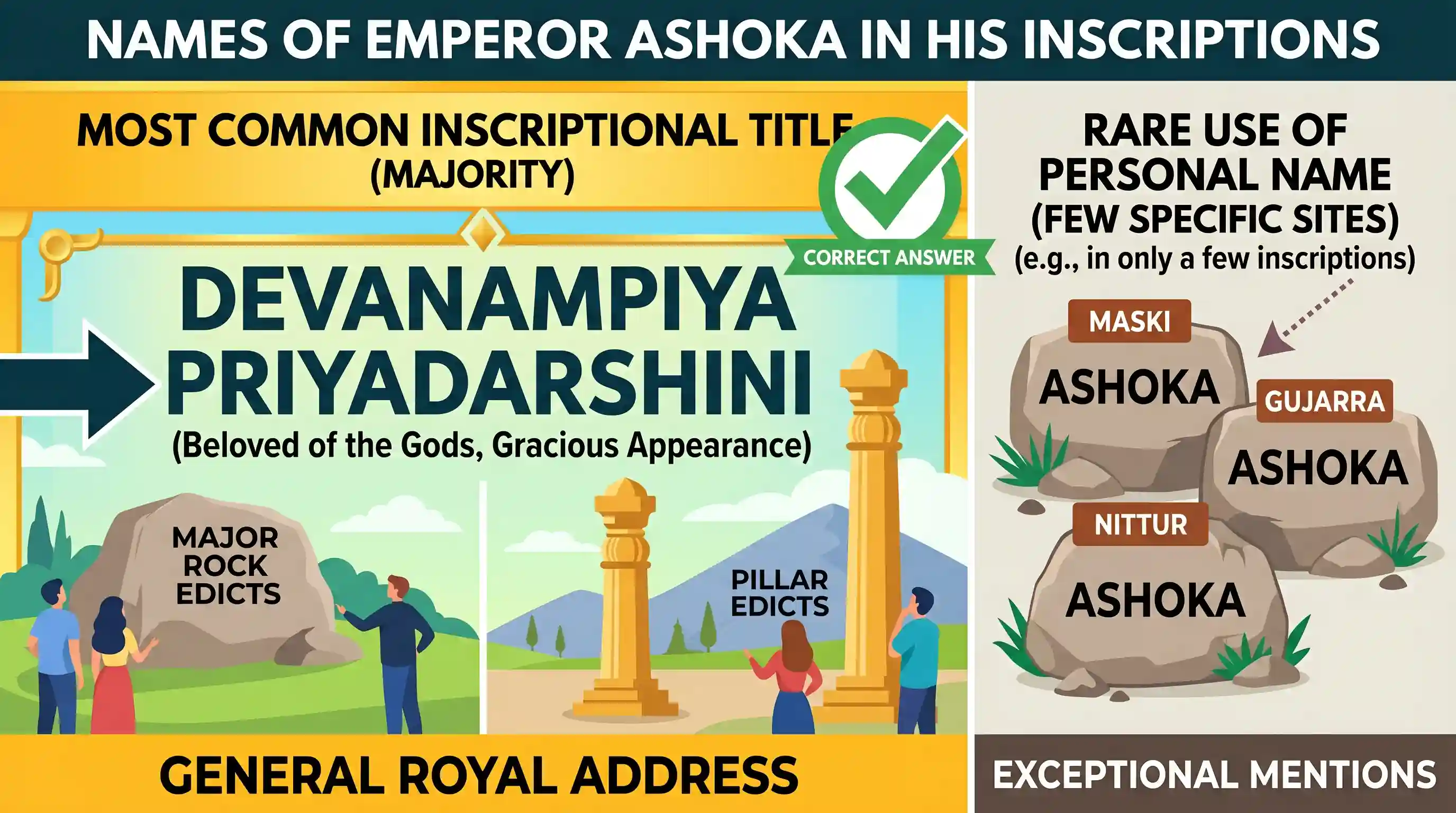 history: The name by which Asoka is generally referred to in his inscriptions is