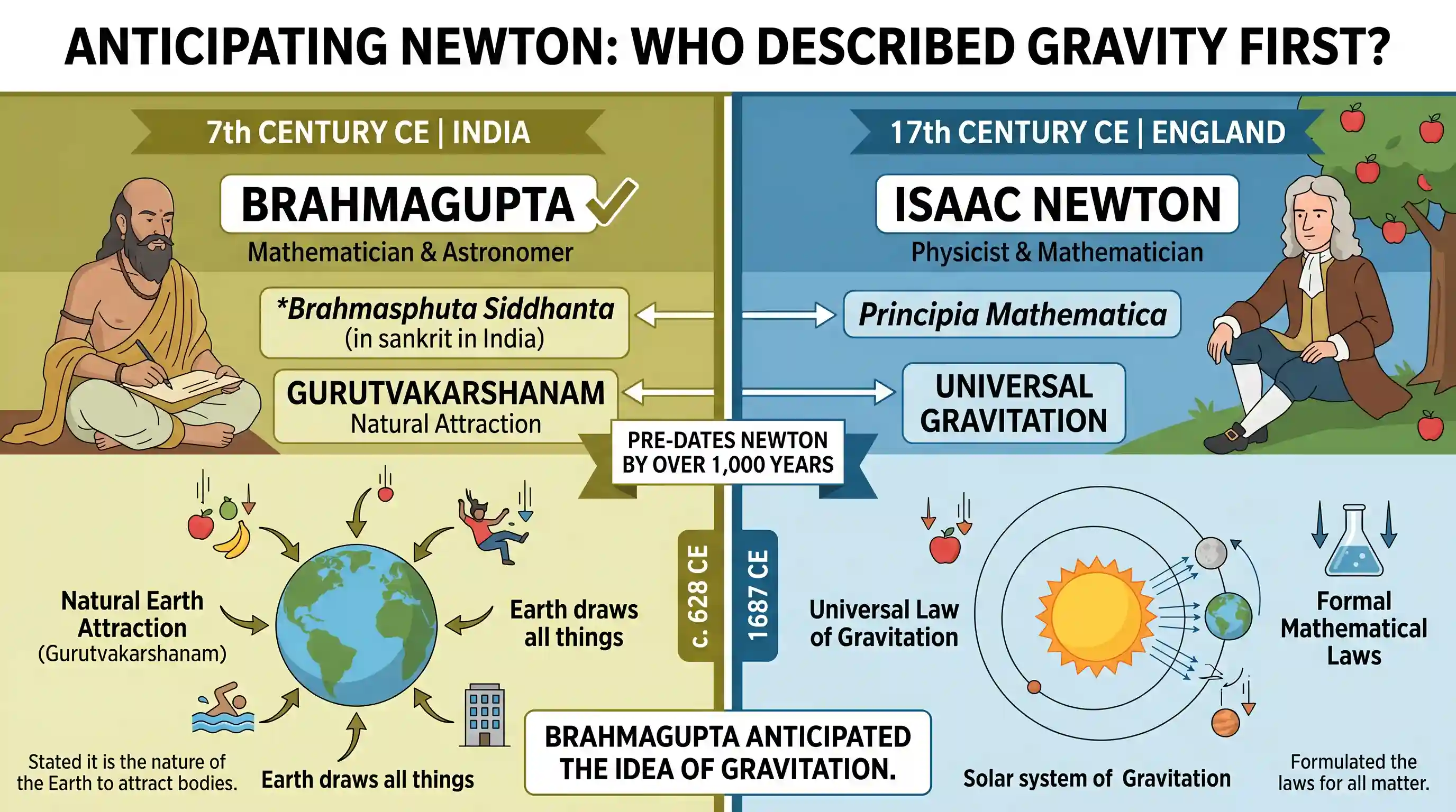 history: Who among the following anticipated Newton by declaring that all things gravitate to the earth?