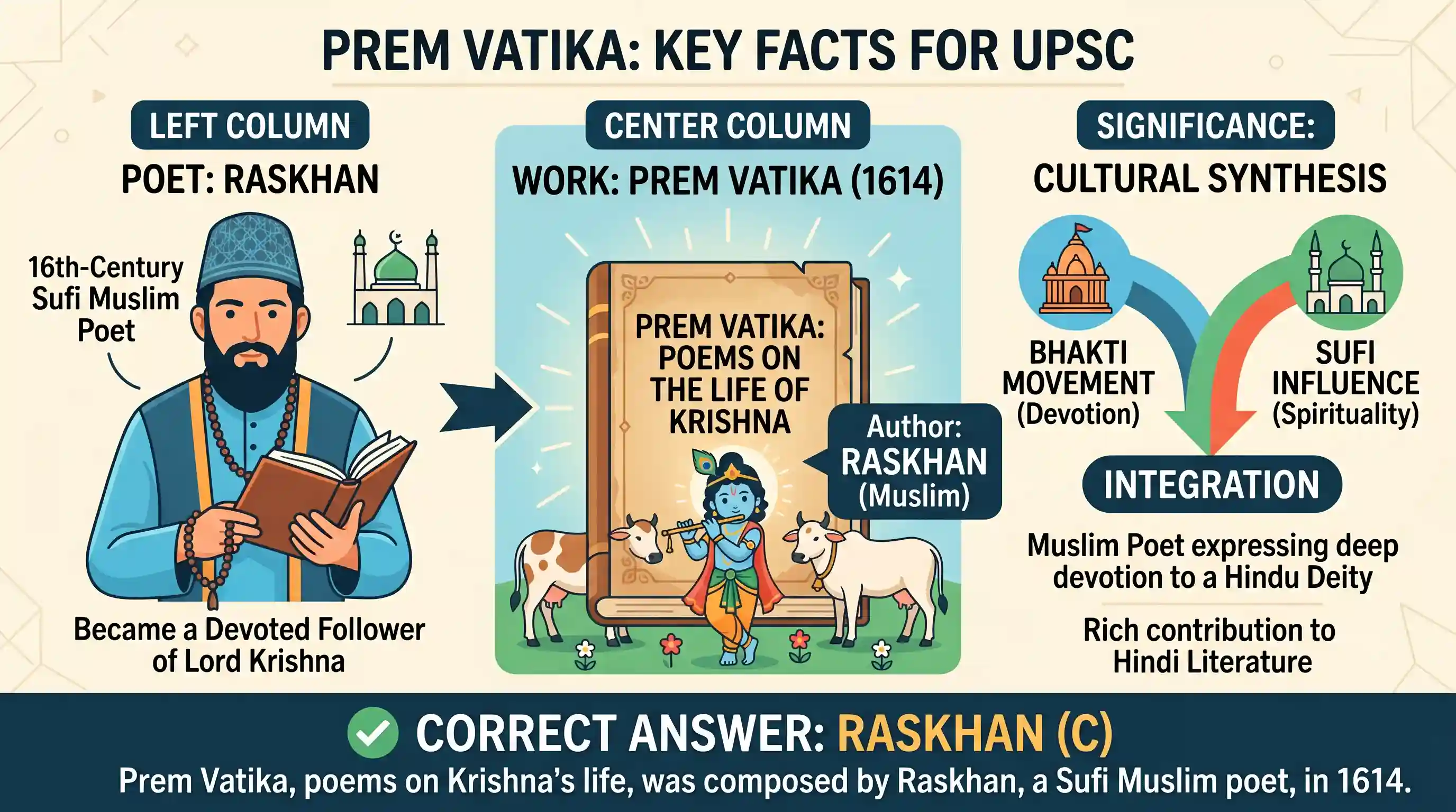 art-and-culture: Prem Vatika, poems on the life of Krishna, was composed by