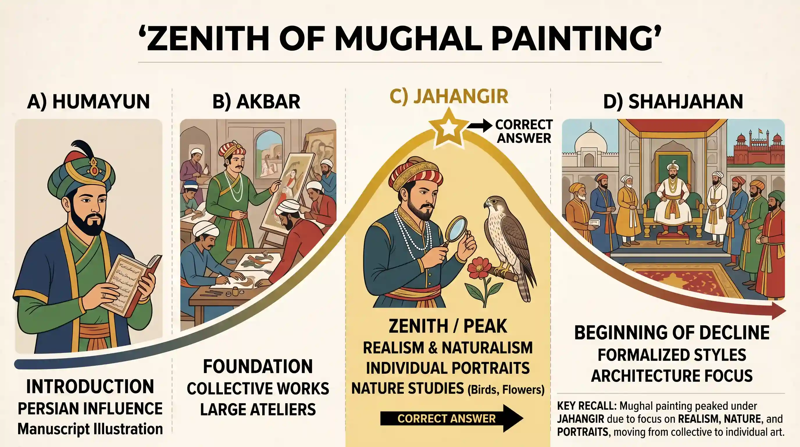 art-and-culture: Mughal painting reached its zenith under