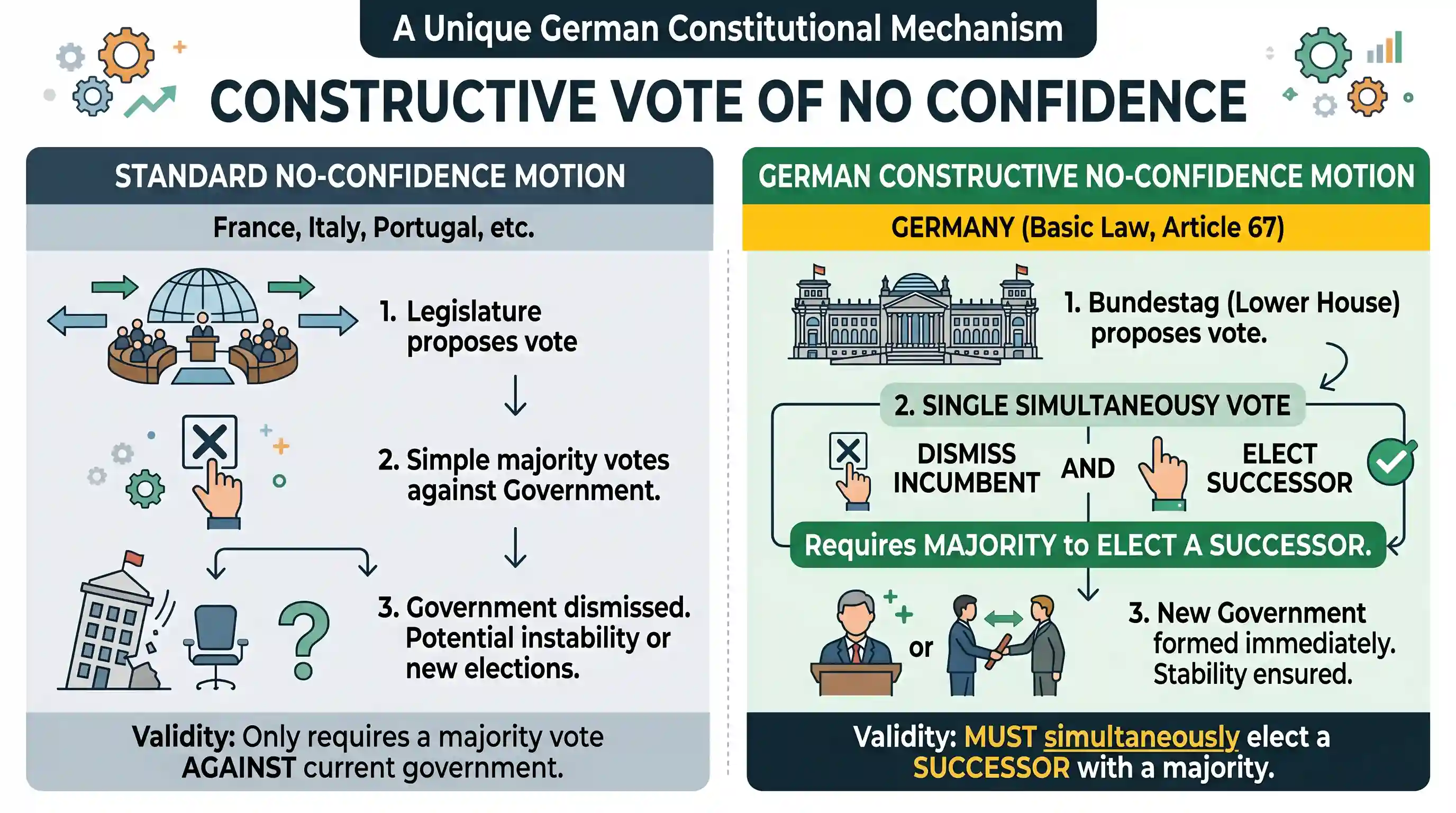 polity-and-governance: In which of the following countries will the no confidence motion to bring down the government passed by the legislature