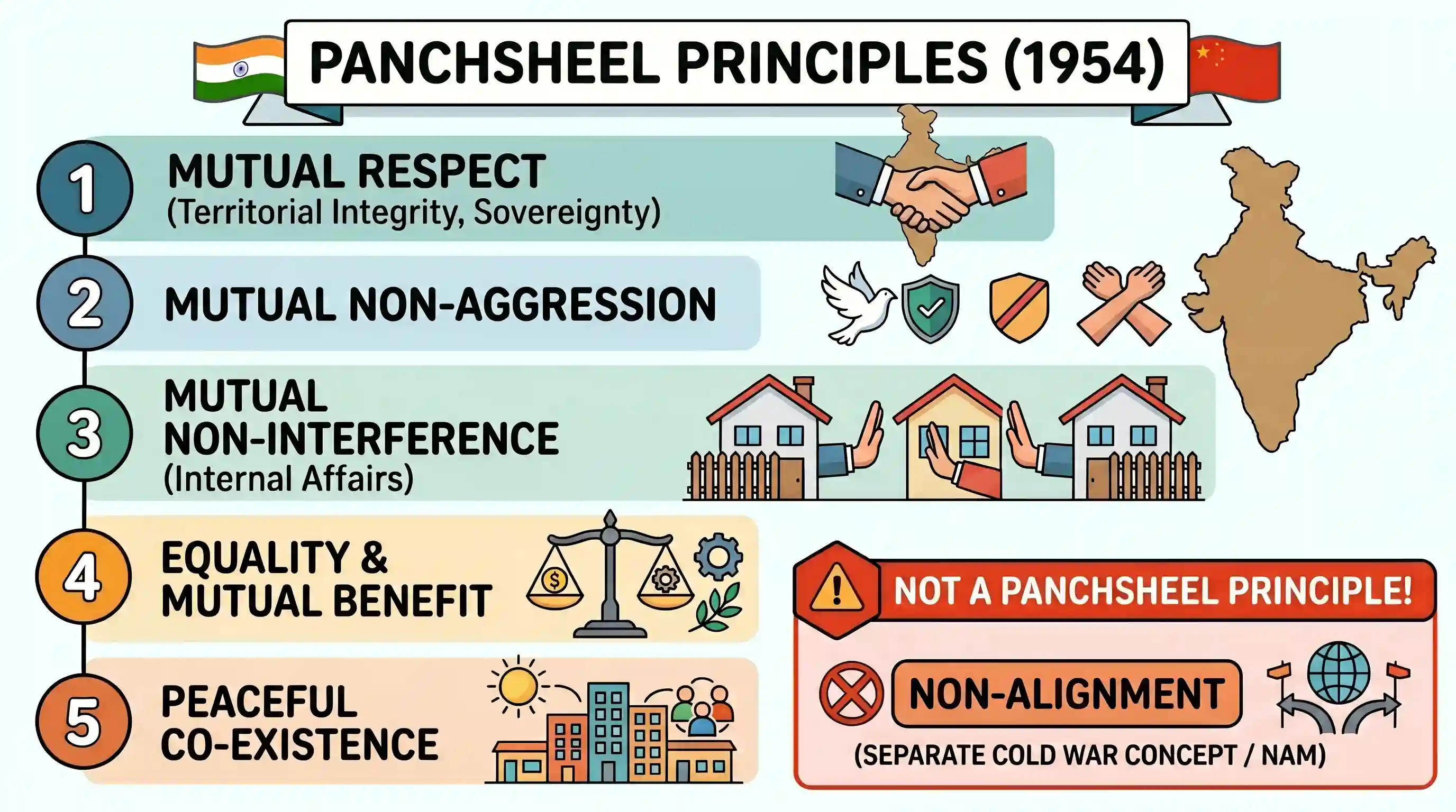polity-and-governance: Which one of the following is NOT a principle of “Panchsheel”?