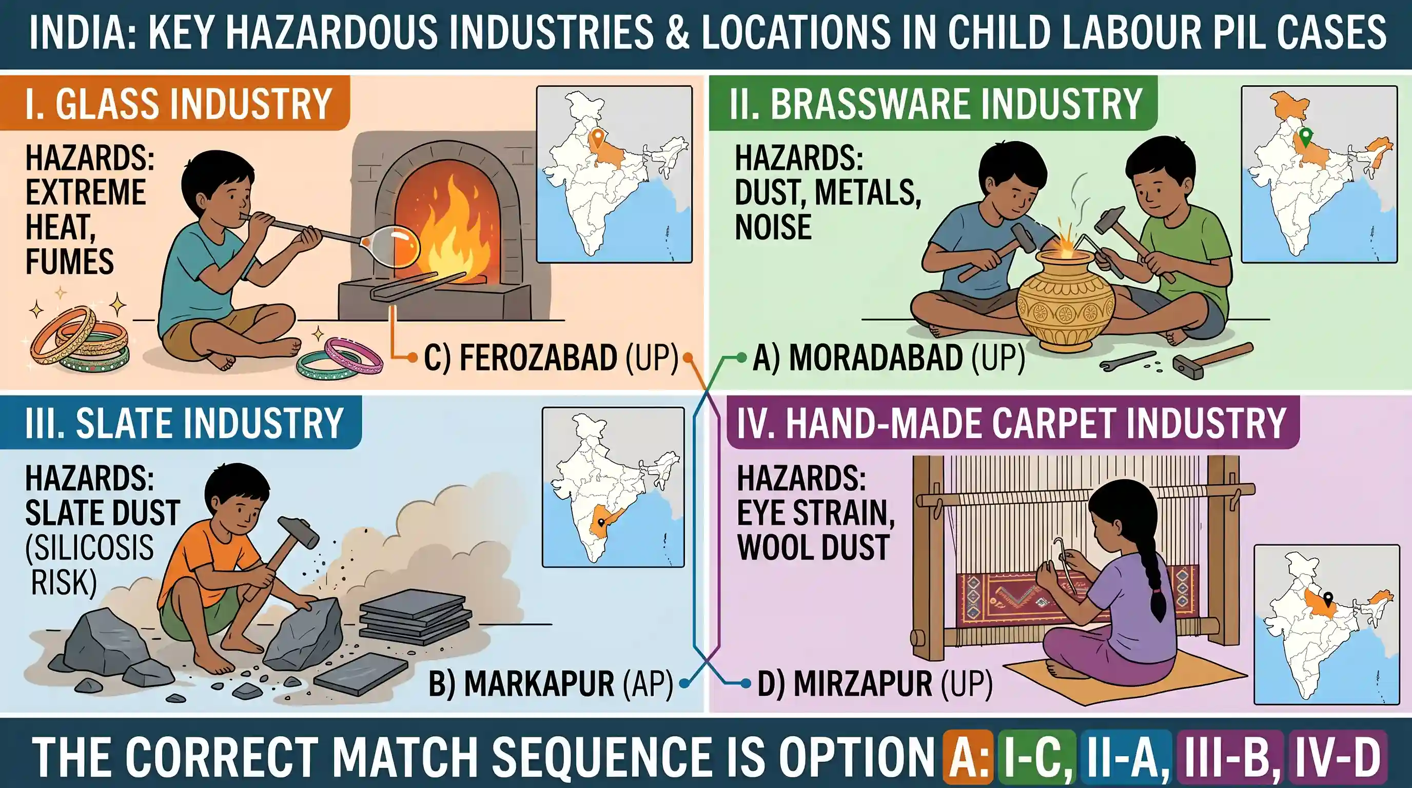 polity-and-governance: Match List I with List II and select the correct answer by using the codes given below the lists: List I List II (Hazard