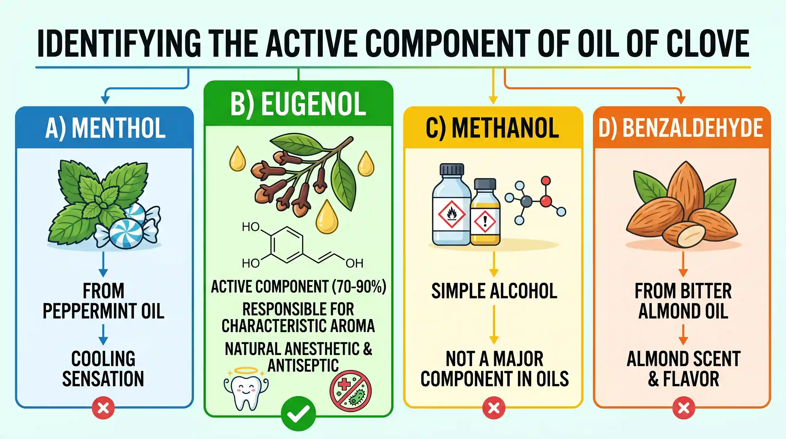 science-and-technology: Which one of the following is an active component of oil of clove?