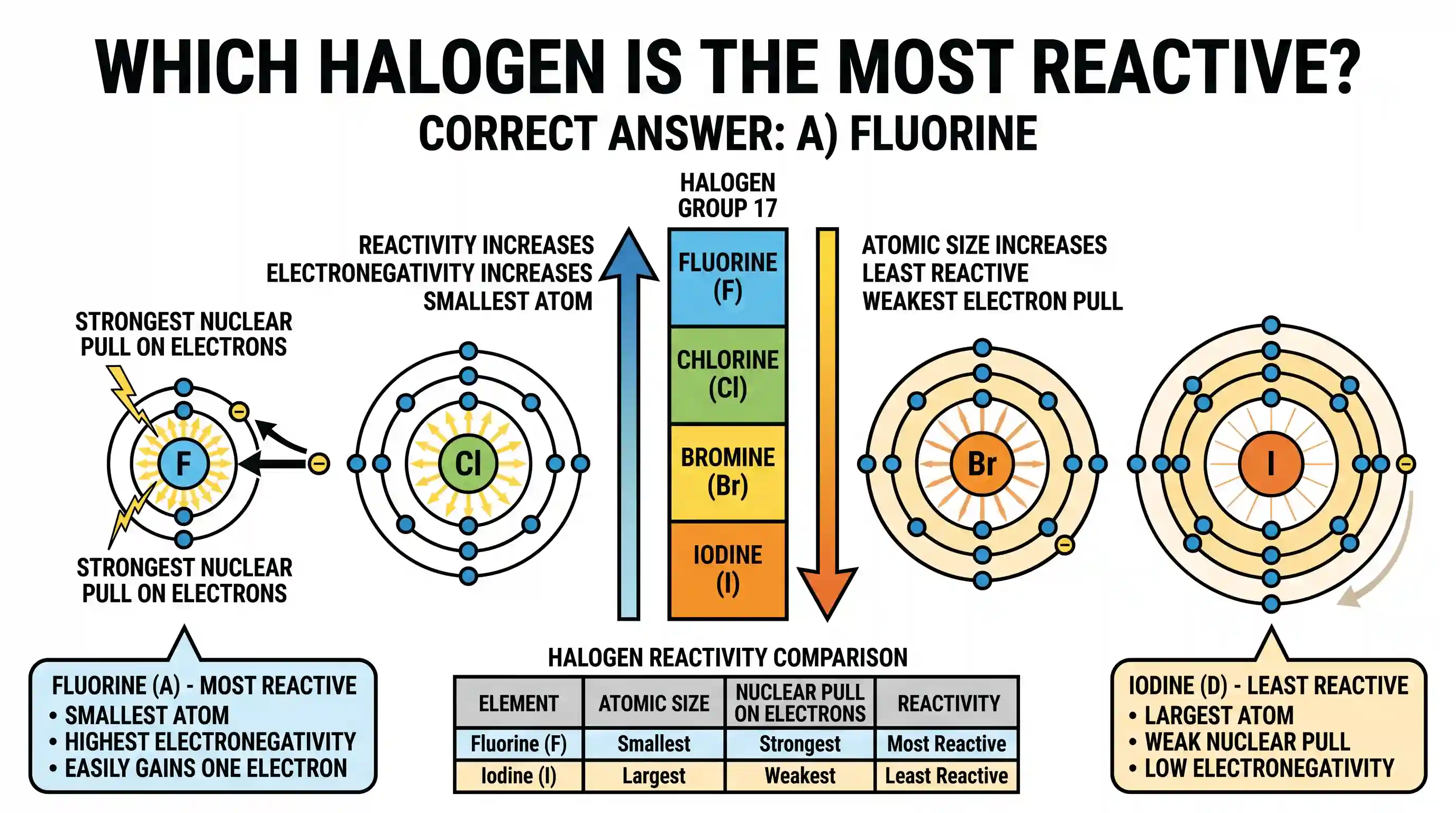 science-and-technology: The most reactive among the halogens is