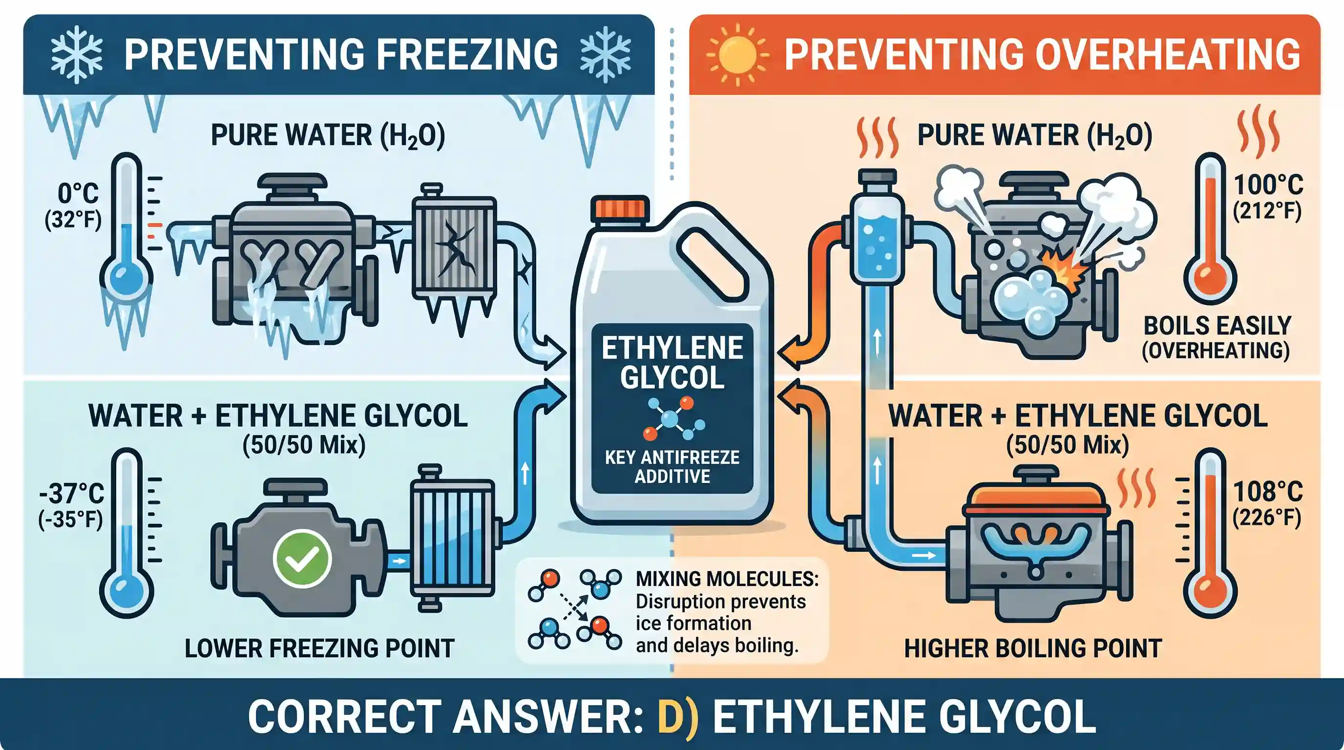 science-and-technology: Which one of the following is used as an anti-freeze for the automobile engines?