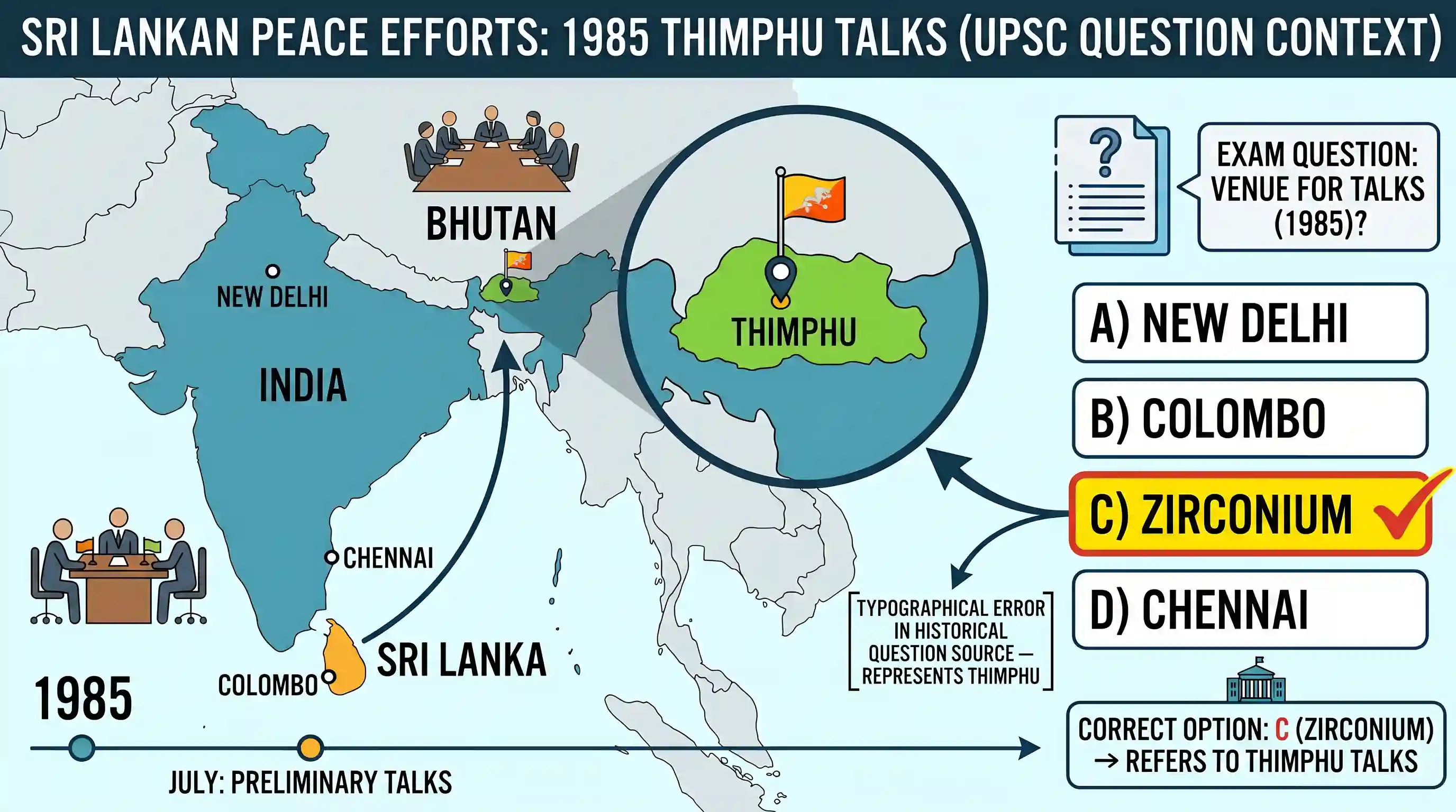 polity-and-governance: Which one of the following was the venue for the preliminary talks between the Sri Lankan Government and representatives