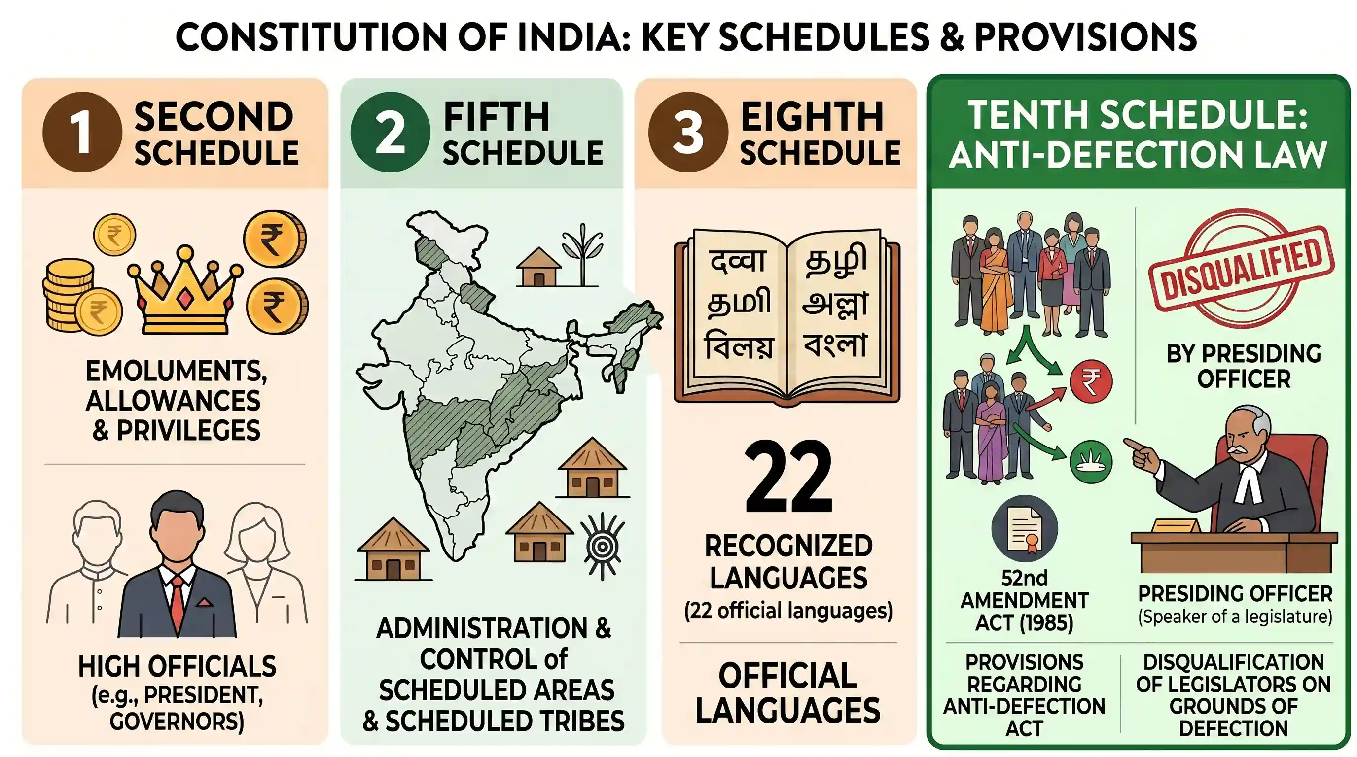 polity-and-governance: Which one of the following Schedules of the Constitution of India contains provisions regarding Anti-Defection Act?