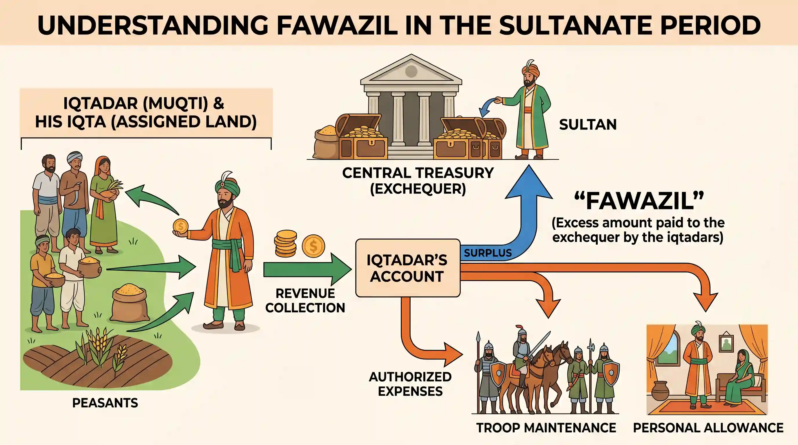 history: Fawazil in the Sultanate period meant