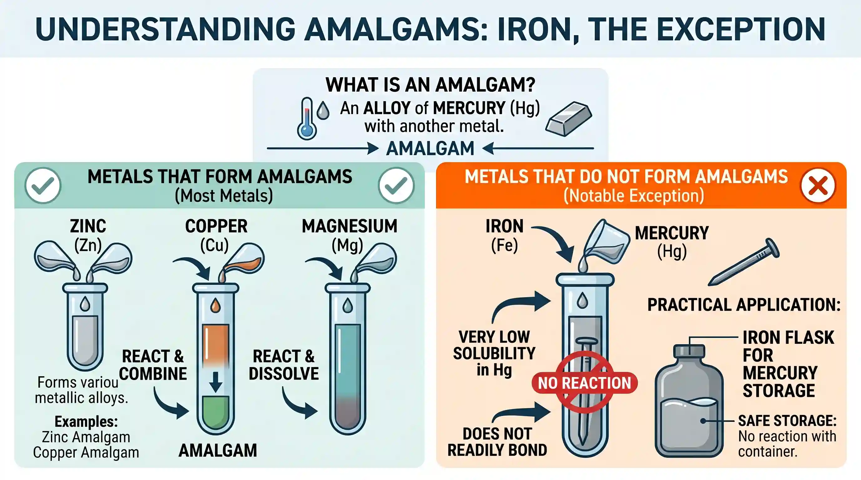 science-and-technology: Which one of the following metals does not form amalgams?