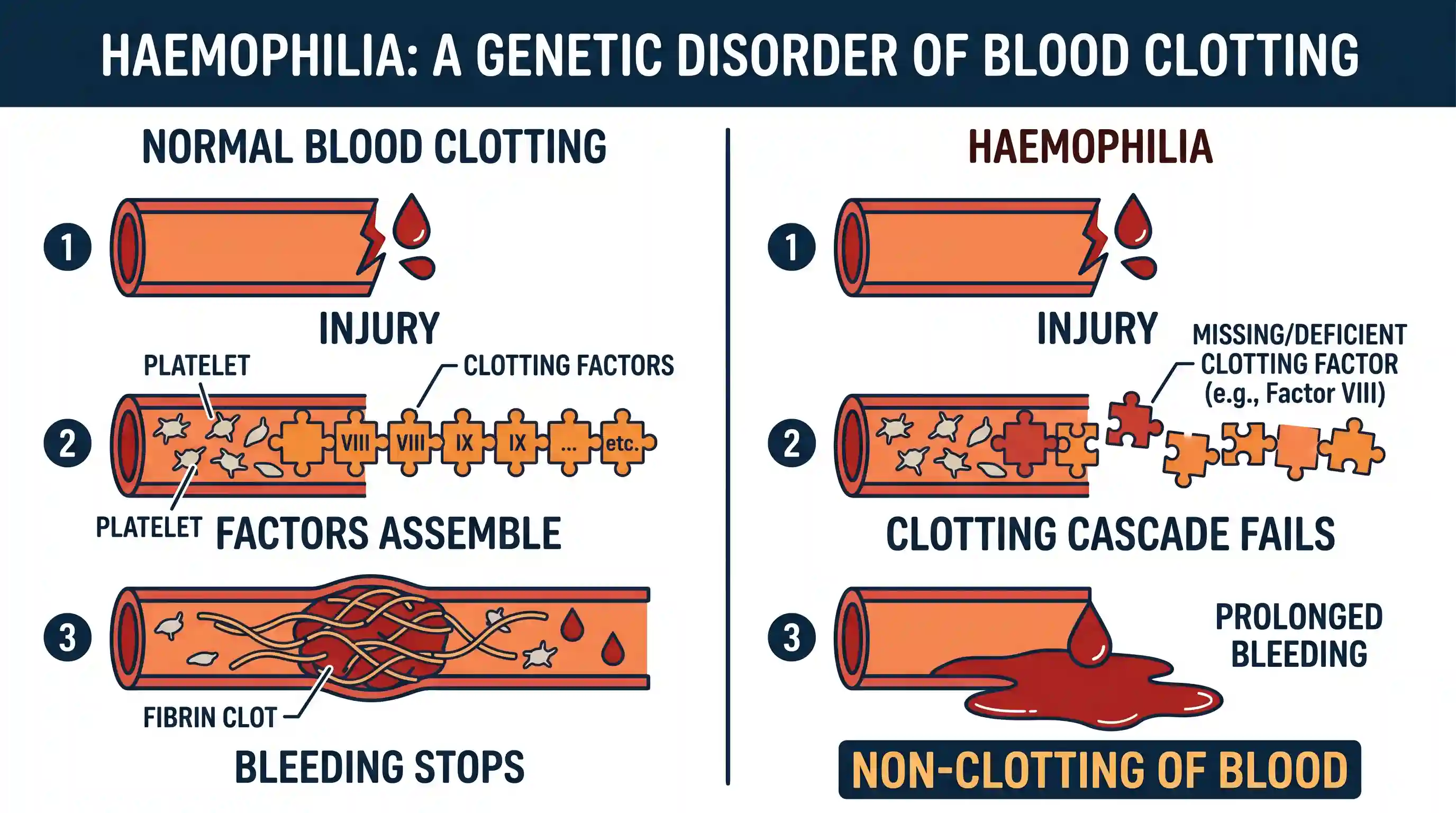 science-and-technology: Haemophilia is a genetic disorder which leads to