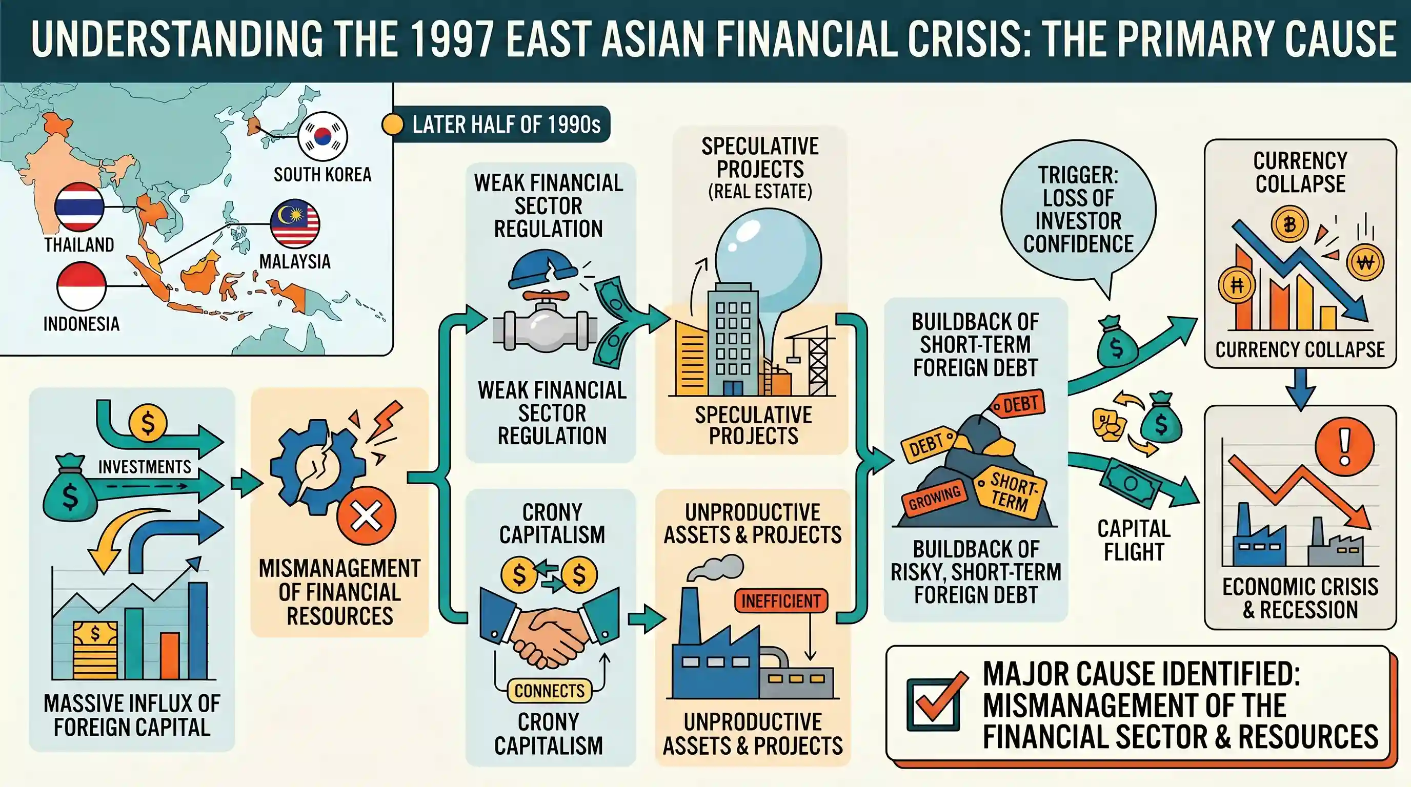 economy: The economic crisis in the latter half of 1990s most seriously affected Indonesia, Thailand, Malaysia and South Korea. T