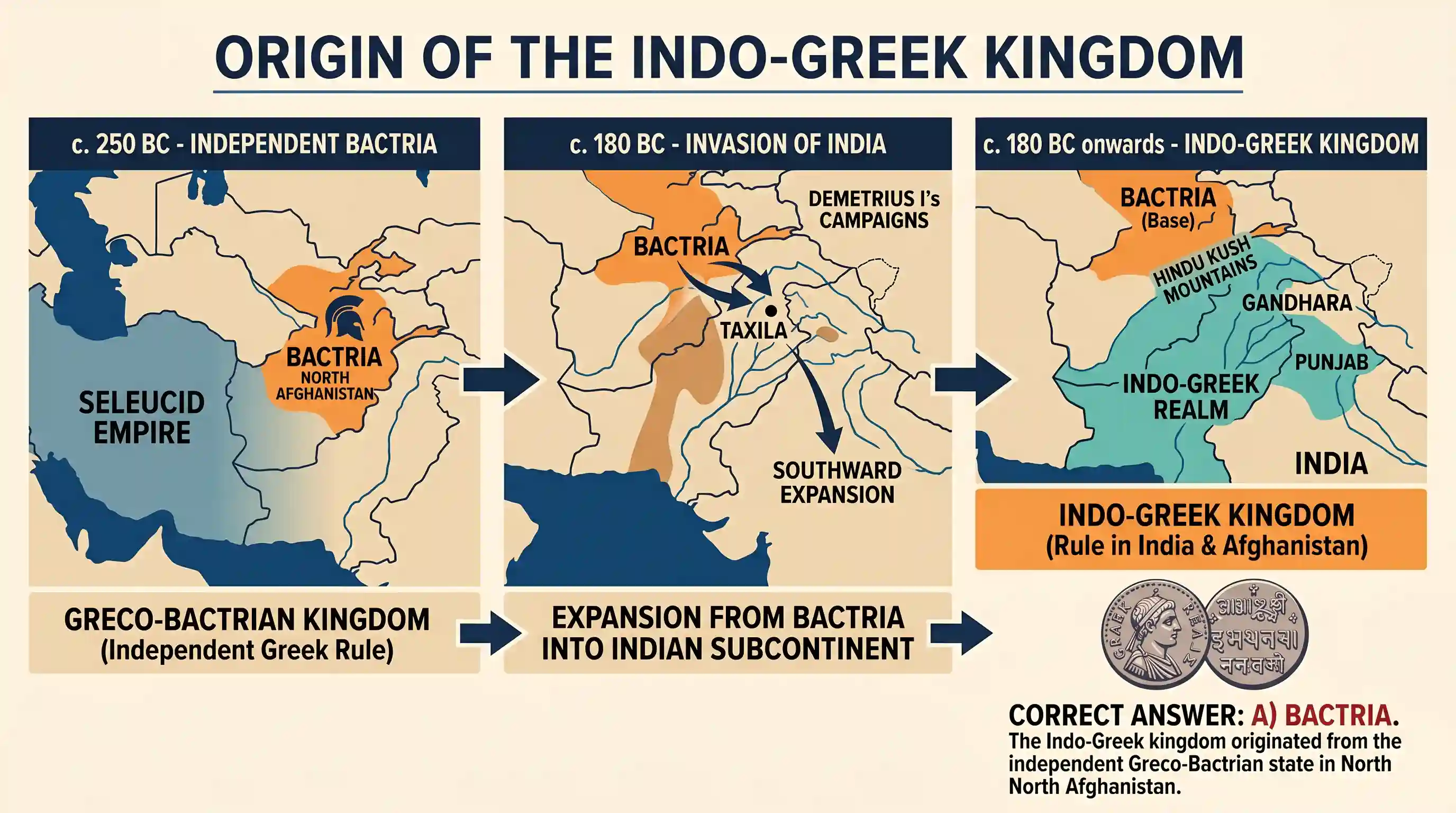 history: The Indo-Greek kingdom set up in north Afghanistan in the beginning of the second century BC was