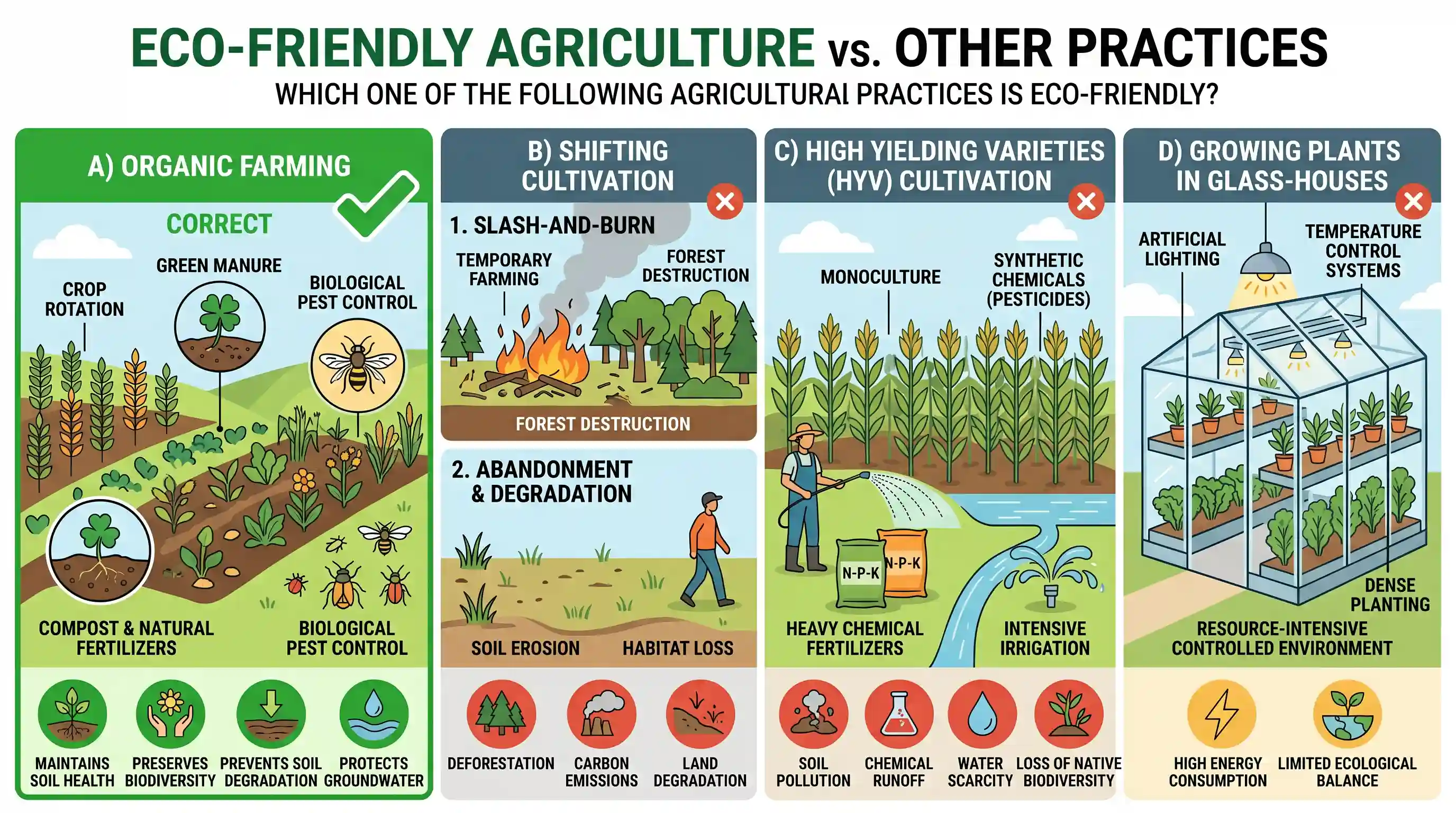 geography: Which one of the following agricultural practices is eco-friendly?
