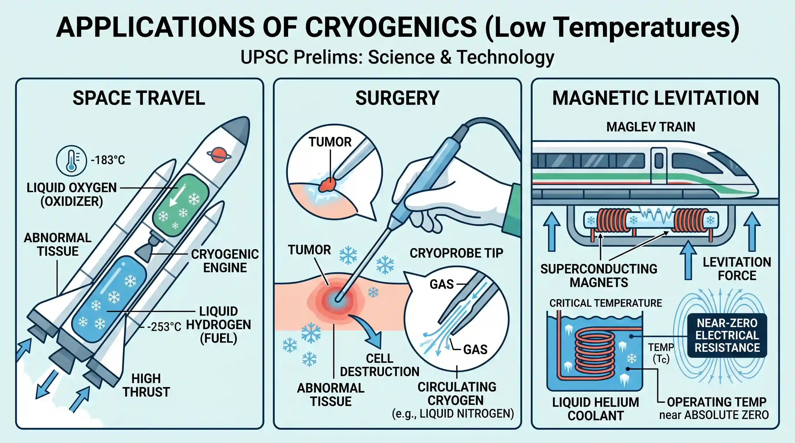science-and-technology: Low temperatures (Cryogenics) find application in