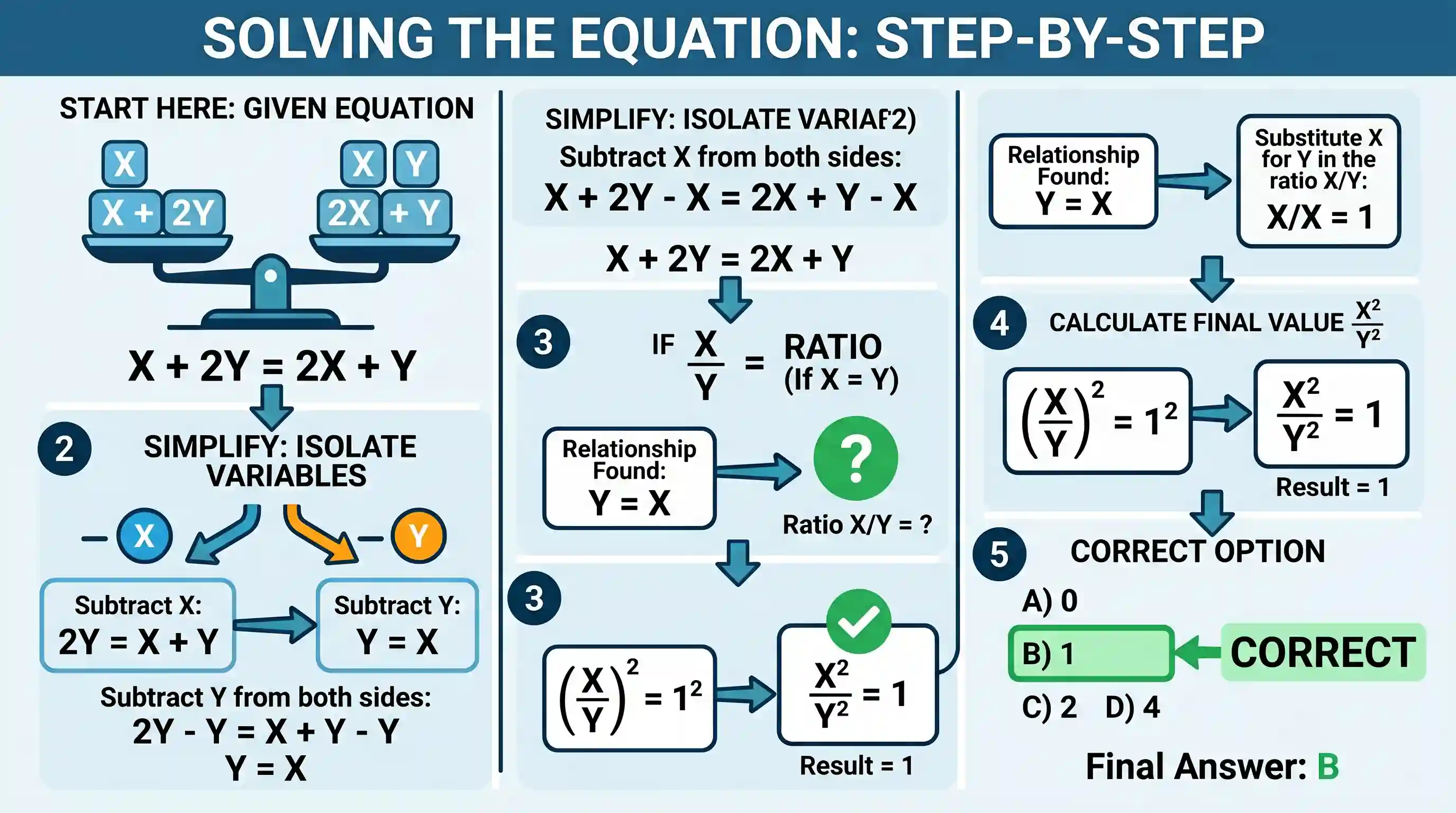 science-and-technology: If $X + 2Y = 2X + Y$, then $X2 / Y2$ is equal to