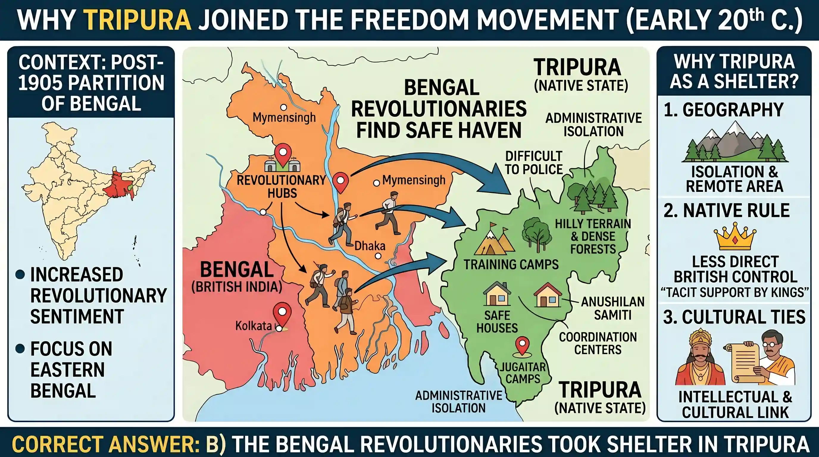 history: The native State of Tripura became involved in the Freedom Movement early in the 20th century because