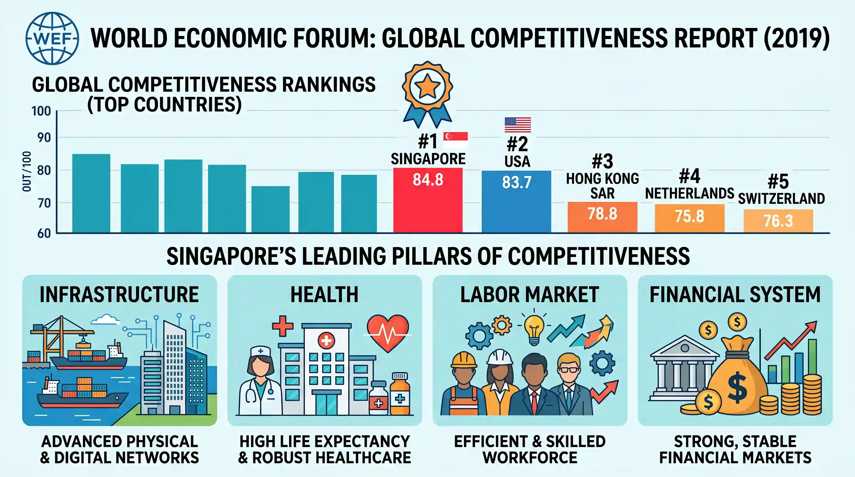 economy: Which one of the following countries occupies the first place in the “Global Competitive Report” of World Economic Forum