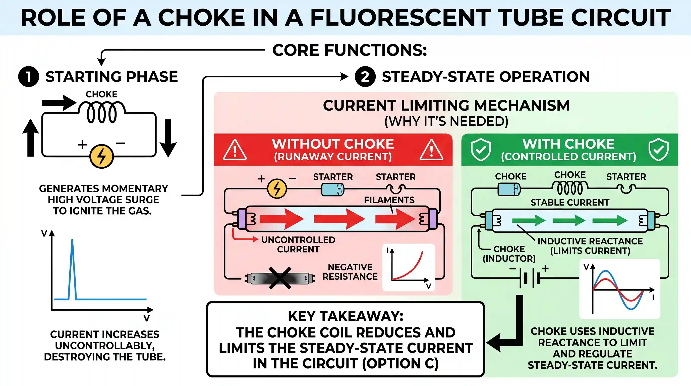 science-and-technology: Fluorescent tubes are fitted with a choke. The choke coils